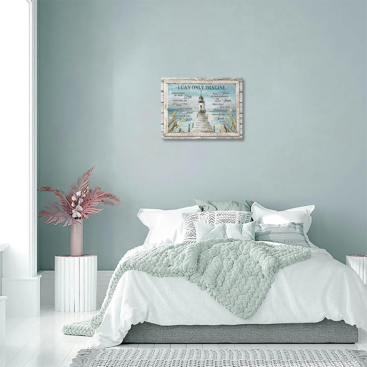 Christian Lighthouse Decor Wall Art (Navigation 1 / 24"L x 20"W)