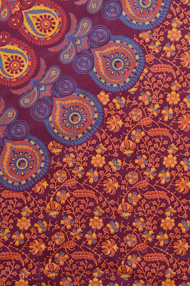 Tapestry Wall Hanging Hippie Mandala Bohemian Hippy Psychedelic Intricate Floral Design Indian Tapestries Bedspread 84 x 90 Inches (90"L x 84"W / Maroon Yellow)