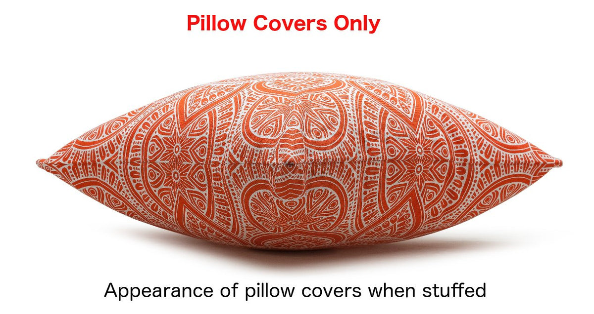Mandala Accent Throw Pillow Covers 18x18 Set of 2 (Orange / 18" x 18" (Pack of 2))