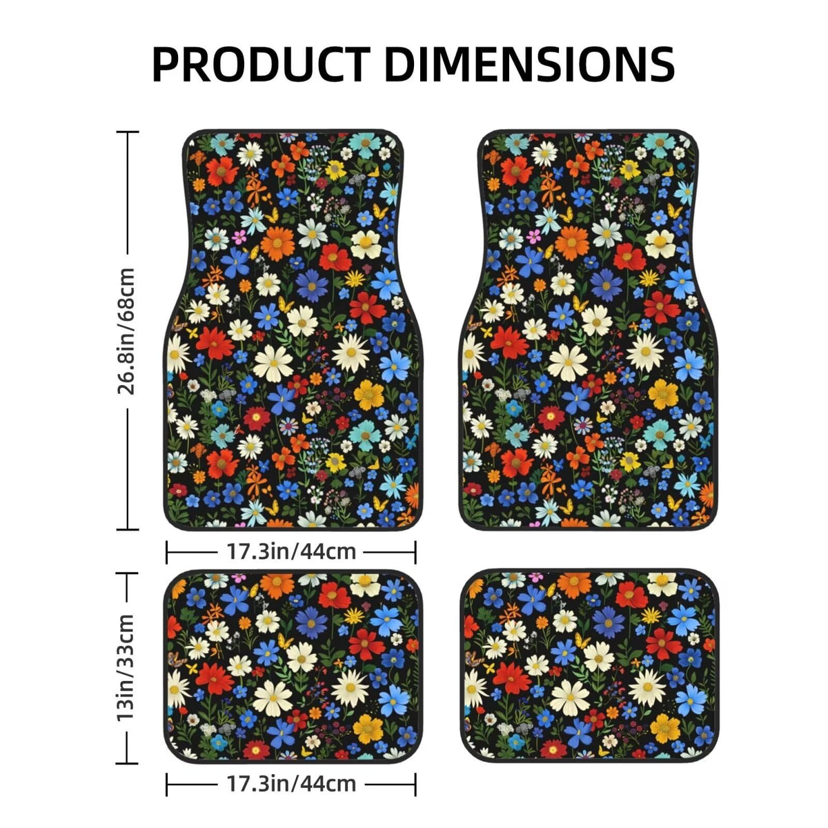Hippie Daisy All Weather Car Floor Mats for Women Men (Flower Daisy)