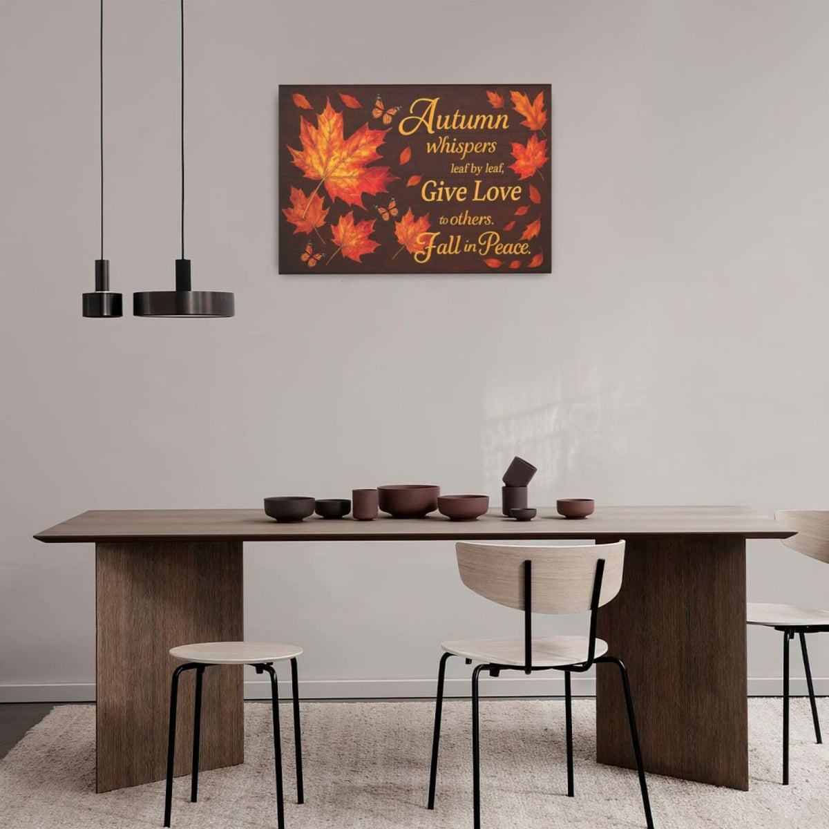 Fall Maple Leaves Wall Art Christian Canvas Wall Decor Pictures Christ Paintings Prints Religious Bible verse Artwork Framed Decorations For Church Prayer Room Bathroom Bedroom Living Room Gifts 24" x 16" (Maple Leaves / 24"L x 16"W)