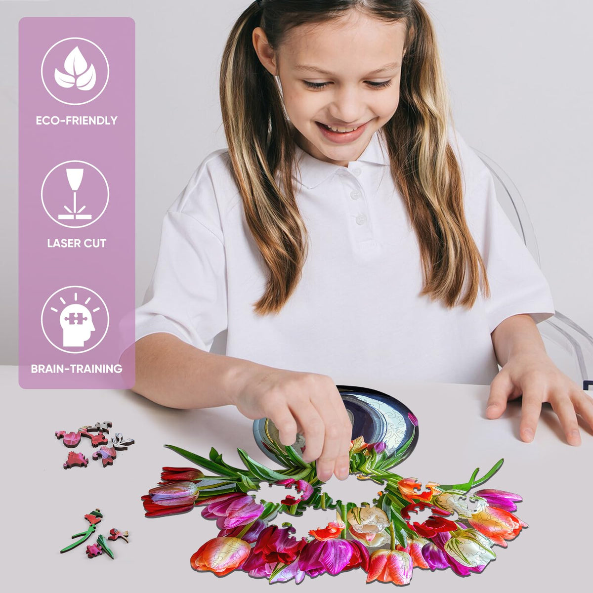 Wooden Puzzles for Adults (Flower-vase / 500 pieces)