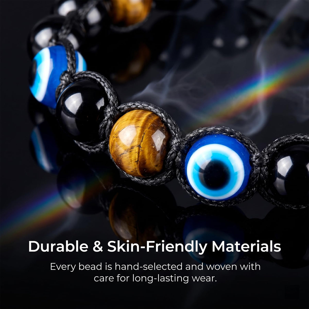Evil Eye Bracelets for Mens Women (8mm)