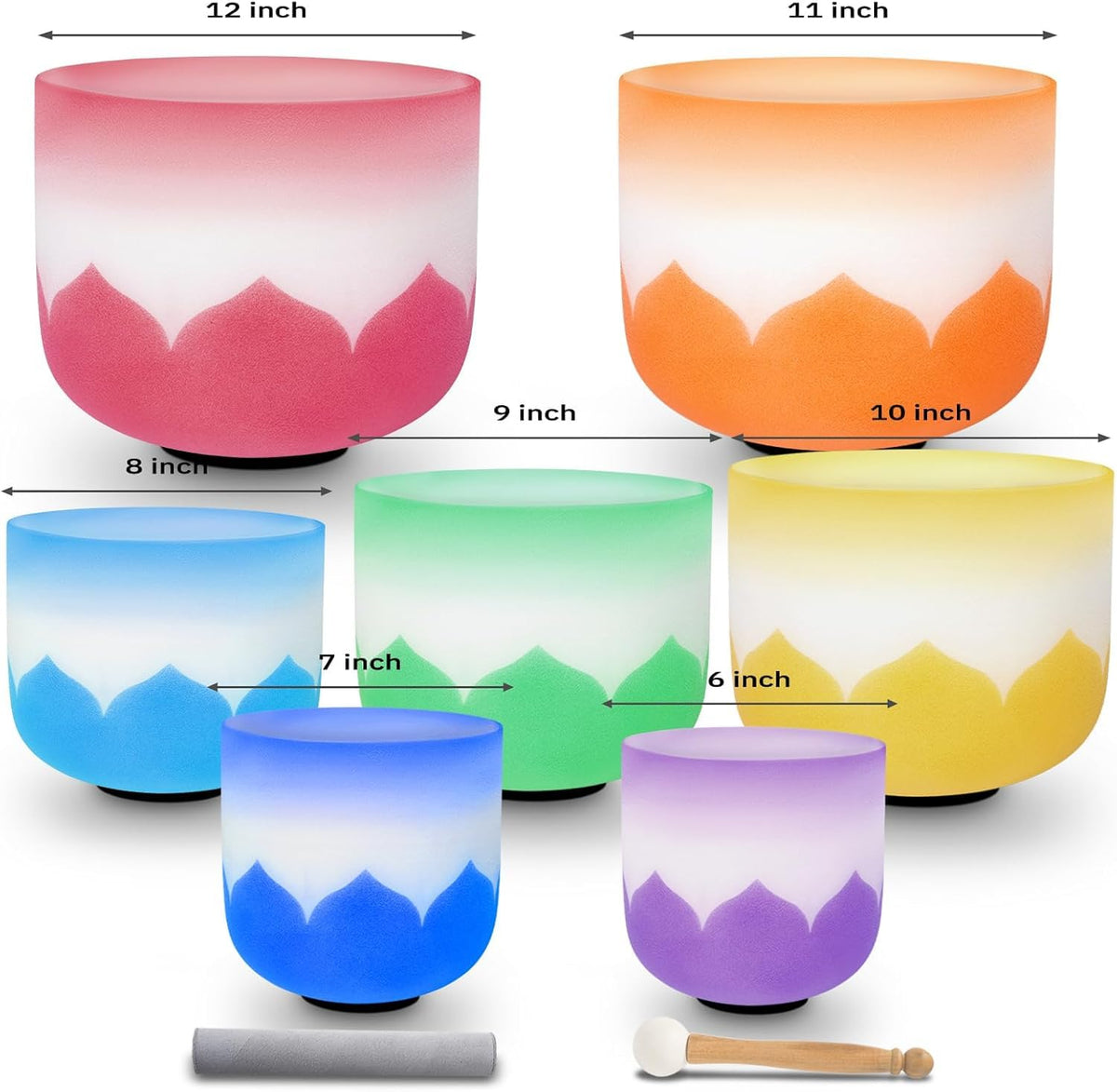 Set of 7 size 6 (Set of 7, Lotus with Rim)