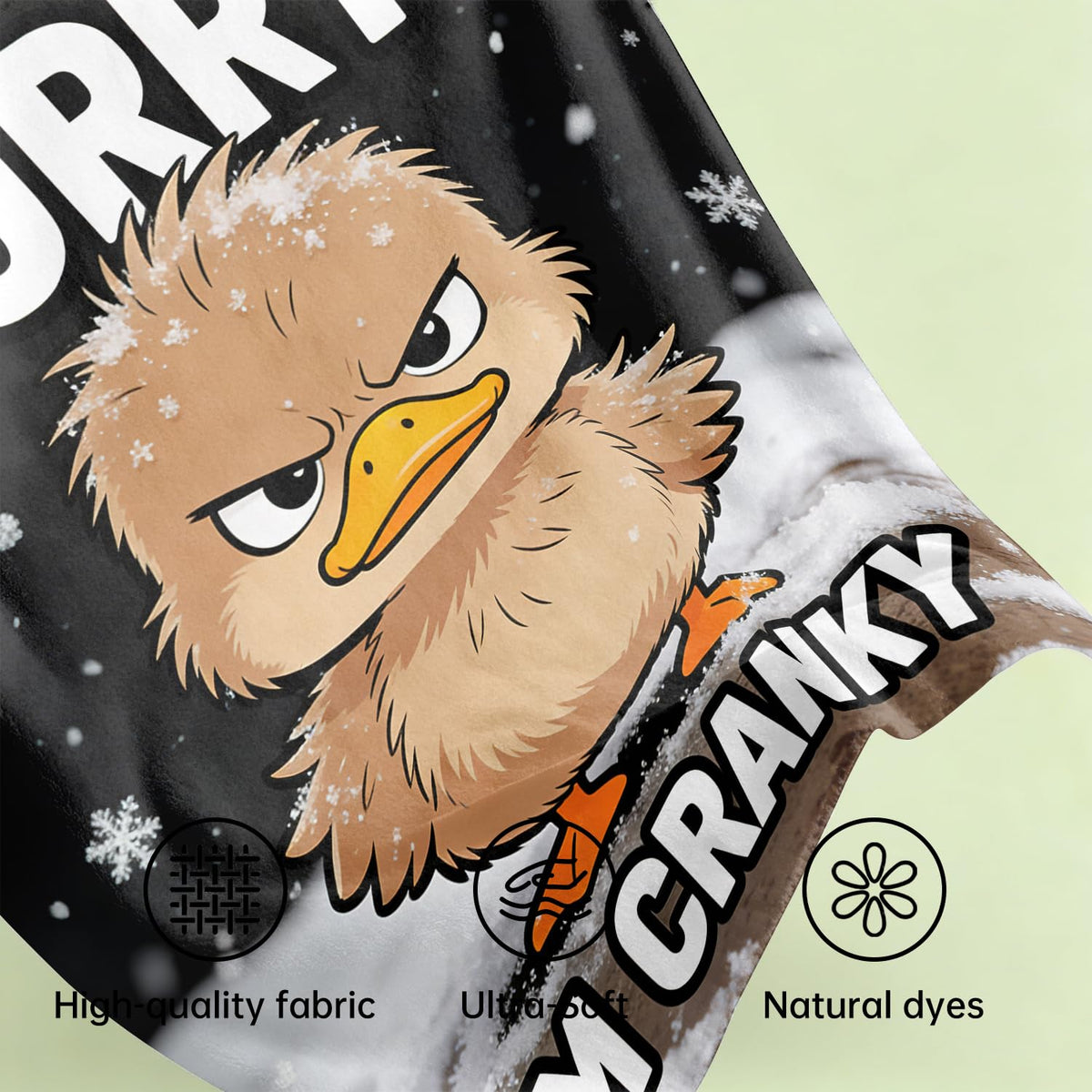 Funny Duck Throw Blanket Cartoon Cranky Animal Cozy Plush Flannel 30"X40" (Duck / 30"X40")