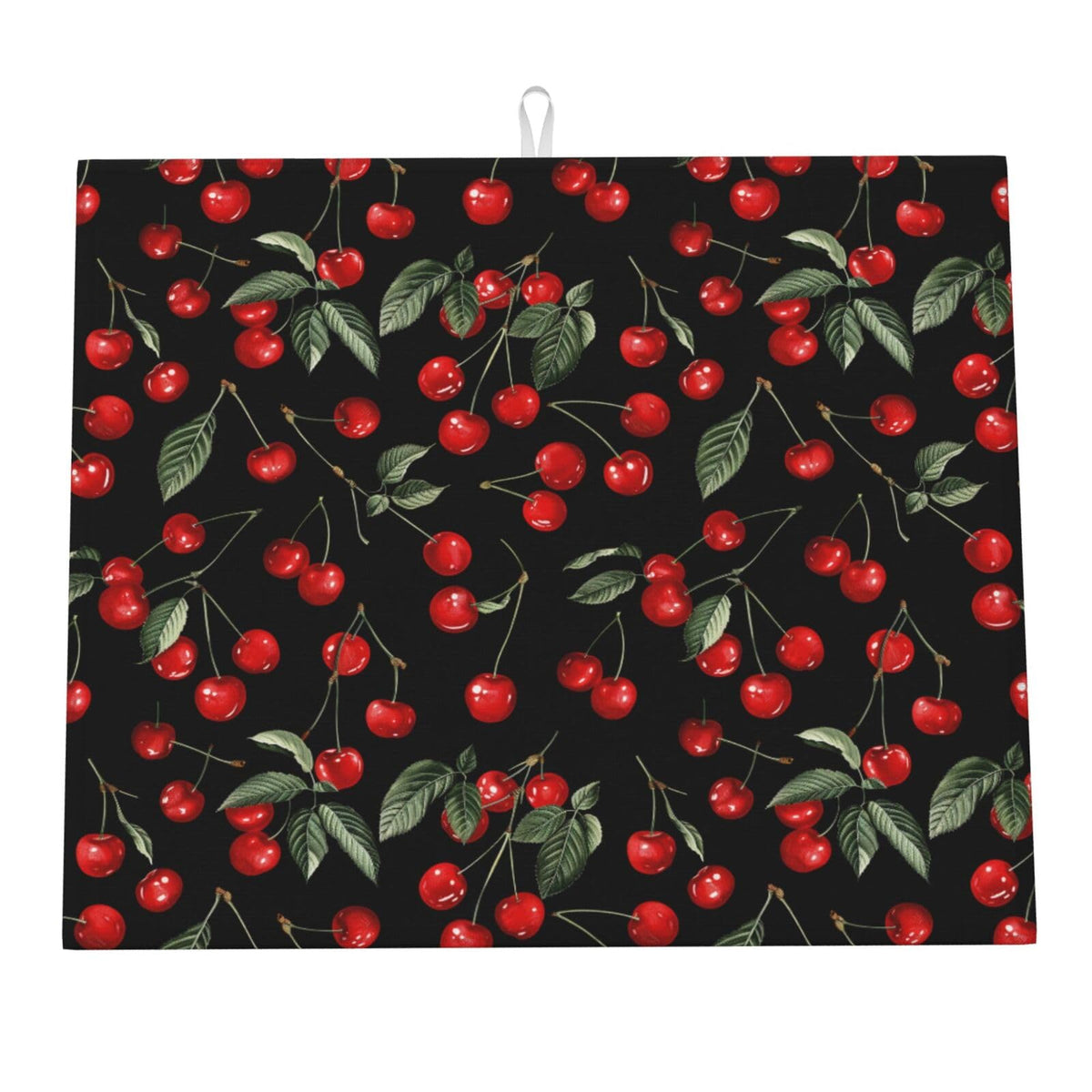 Red Fruit Cherry Dish Drying Mat For Kitchen Counter Dry Mats Microfiber Dish Drainer Mat Protector Pad Absorbent Fast Drying Kitchen Must (Red Fruit Cherry / 18" x 16")