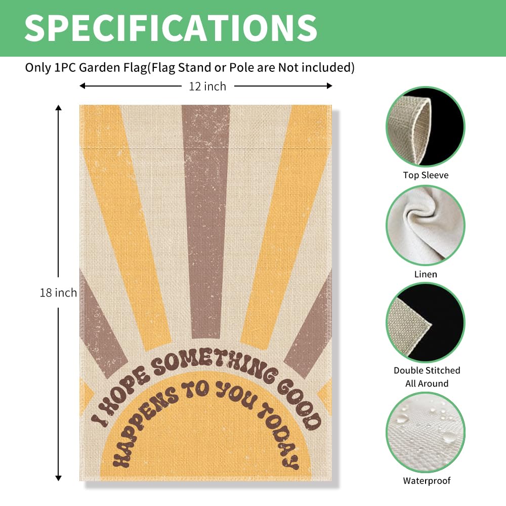 Something Good Happens Today Boho Sunrise Garden Flag 12x18 (Beige22)