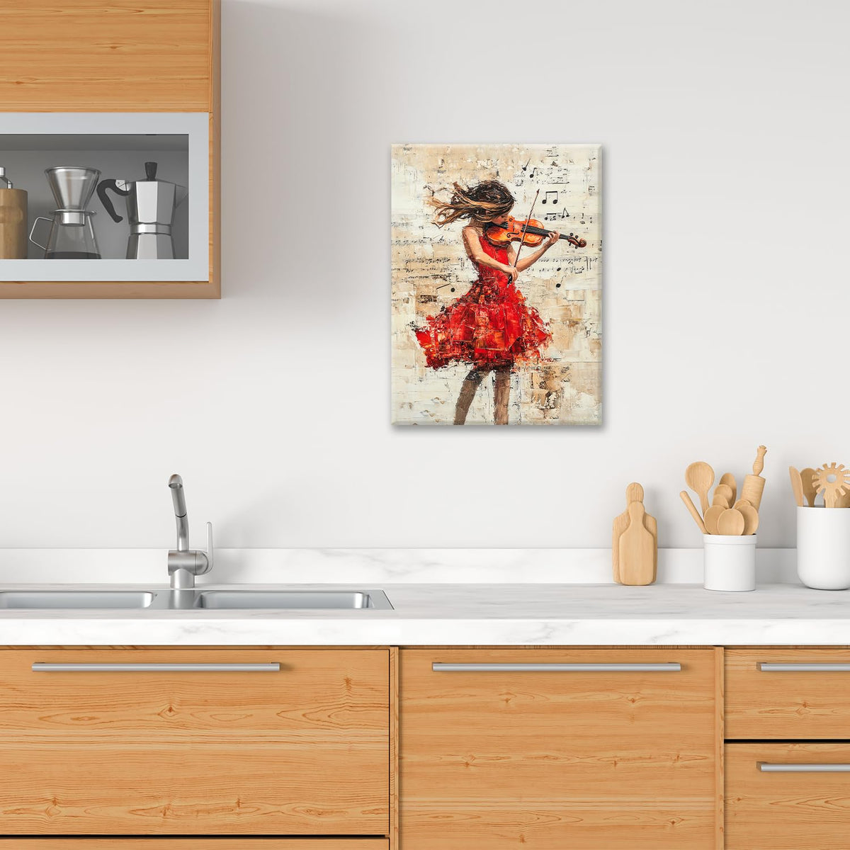 Music Wall Art (20"L x 16"W / Violin girl)