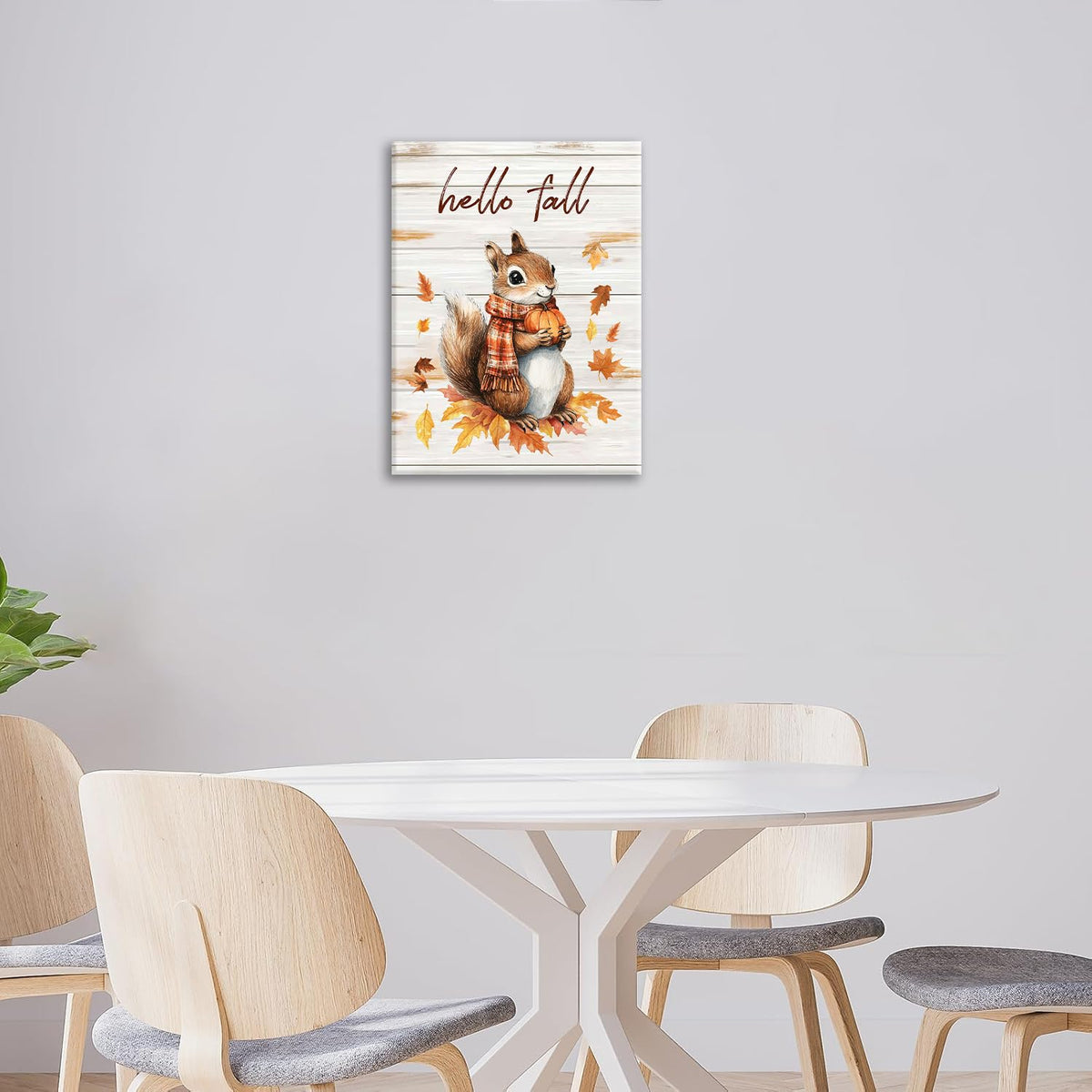 Fall Squirrel Wall Art Squirrel Pictures Wall Decor Autumn Canvas Prints Maple Leaf Decorations Painting Framed Artwork Office Home Decor For Kitchen Bathroom Bedroom Dining Living Room 16"x20" (Squirrel / 20"L x 16"W)