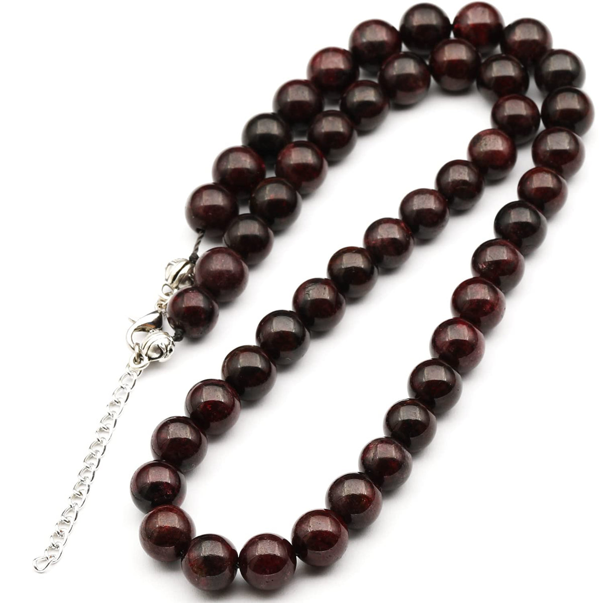 Natural Red Garnet Beaded Choker Necklace (Garnet / 38 Inches)