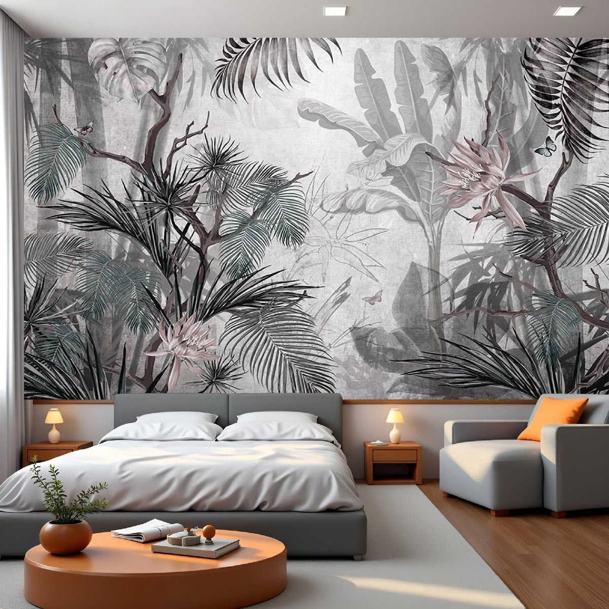 Peel and Stick Wall Mural Wallpaper Leaves 114"×82" Decor G23 (G23 / 114" x 82")
