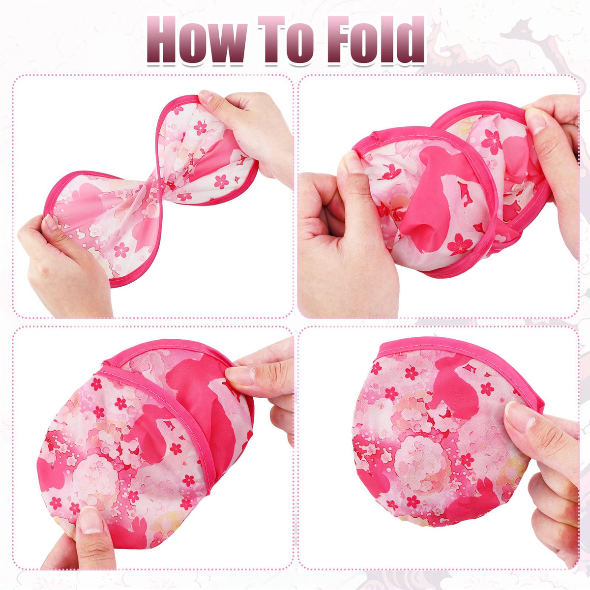 104 Pcs Japanese Foldable Flying Fan Round Hand Disc (Japanese Fan)