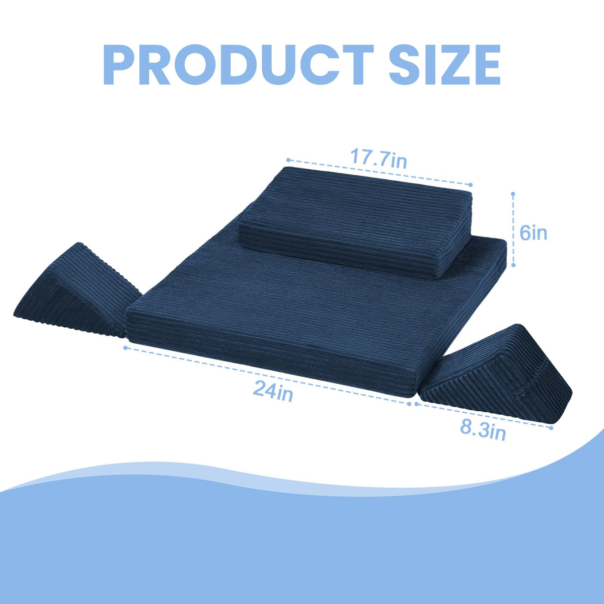 Meditation Cushion (Navy Blue / 24X24X2 Inch)