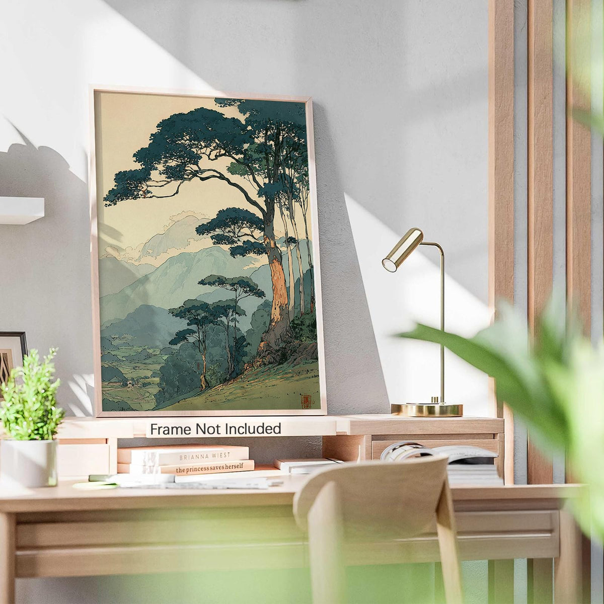 Japanese Forest Canvas Wall Art Asian Tranquil Mountain Landscape Posters Vintage Nature Tree Scene Prints Modern Ukiyo (Unframed / Japanese Prints / 20"L x 16"W)