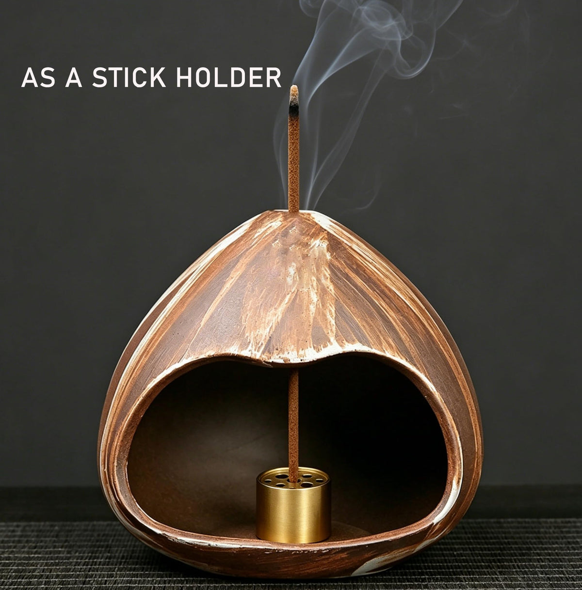 Ceramic Incense Holder (Brown 01)