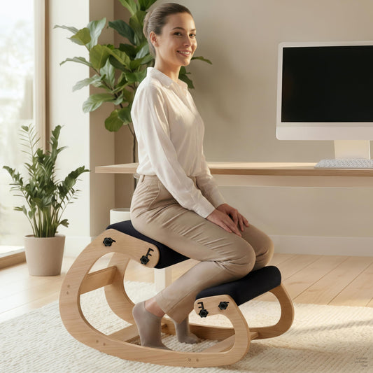 Ergonomic Kneeling Chair with Adjustable Seats (Dusky Black / Classic)