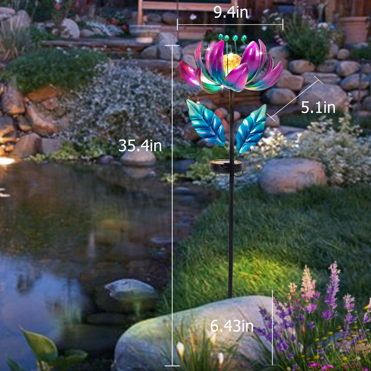 Outdoor Garden Decor Solar Spinners Lights (Purple-standard)