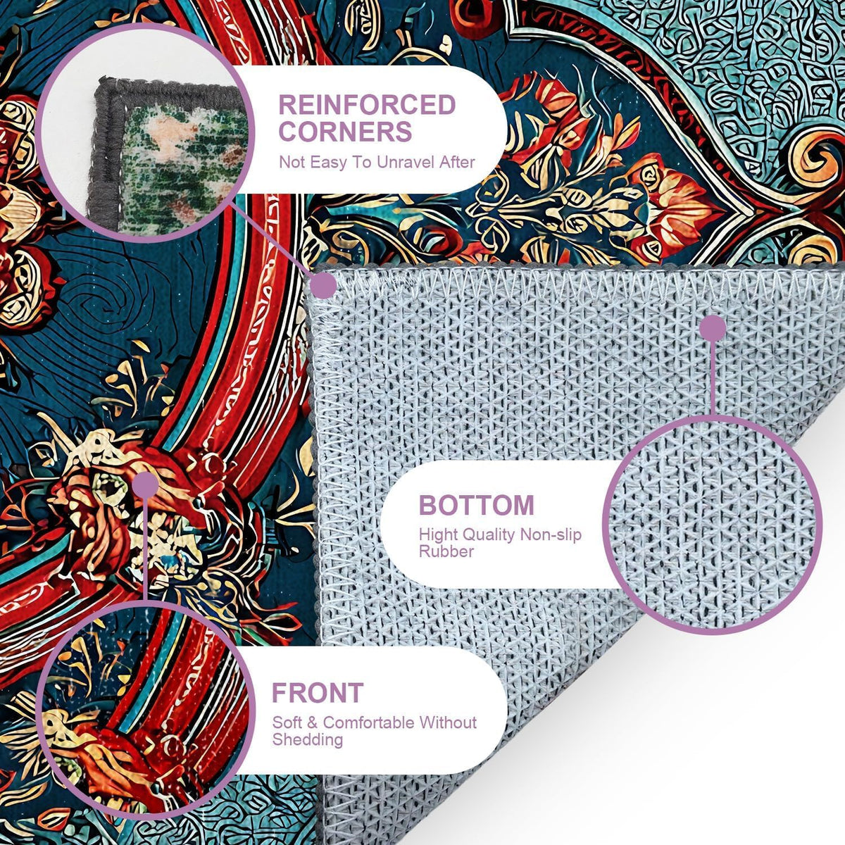 2x3 Entry Rug Washable Vintage Boho Floral Area Rug (02 / 2' x 3' (Rectangular))