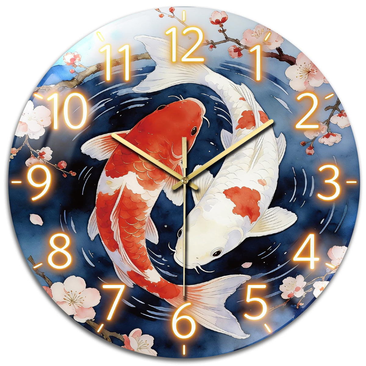 Pair of Koi Wall Clocks Battery Operated (Pair of Koi)