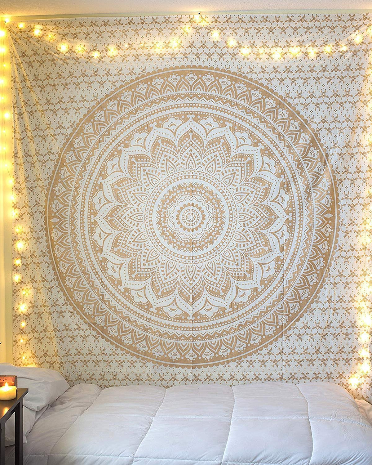 Ombre Wall Hanging Bohemian Tapestry (Gold / 60"L x 54"W)