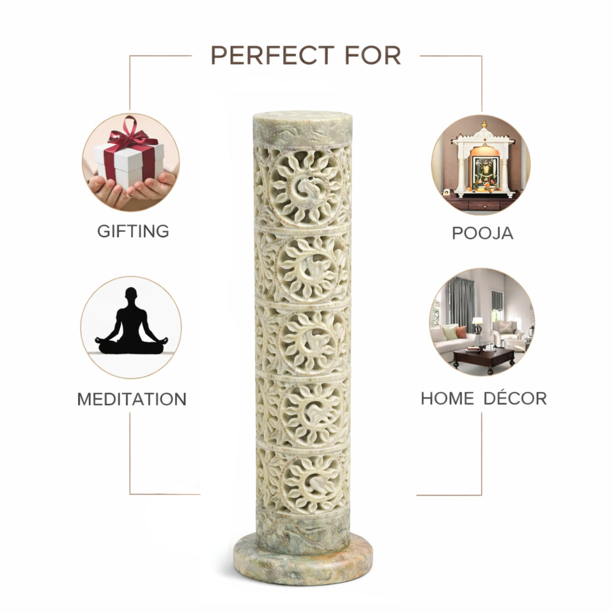Marble Soapstone Incense Stick Holder
