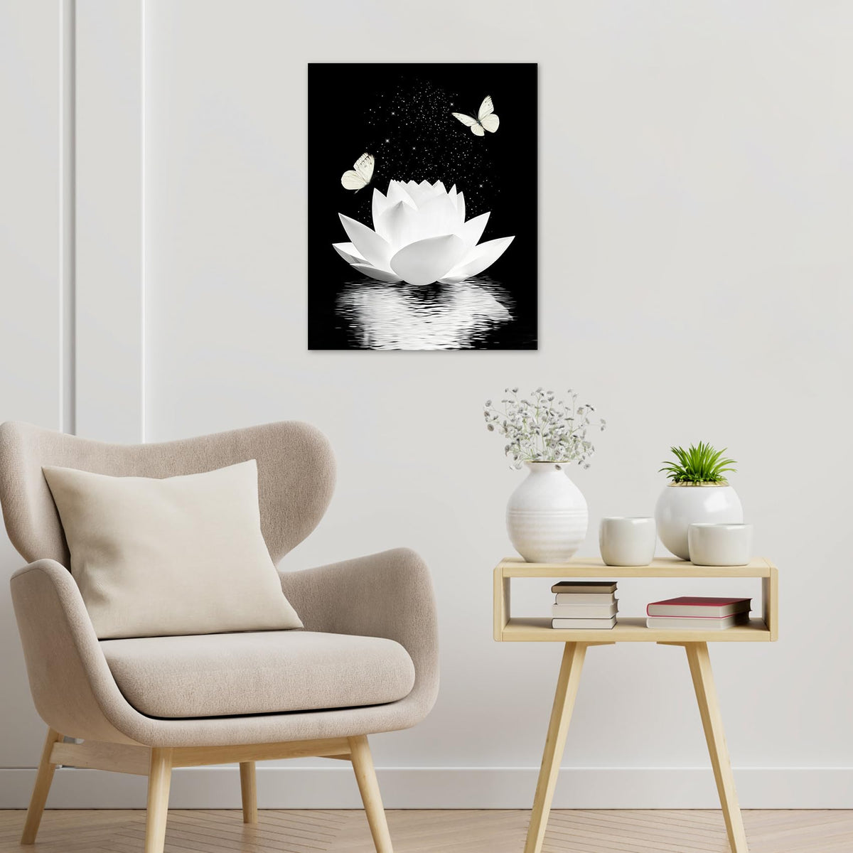 Zen Butterfly Wall Art (Black / 10"L x 8"W)
