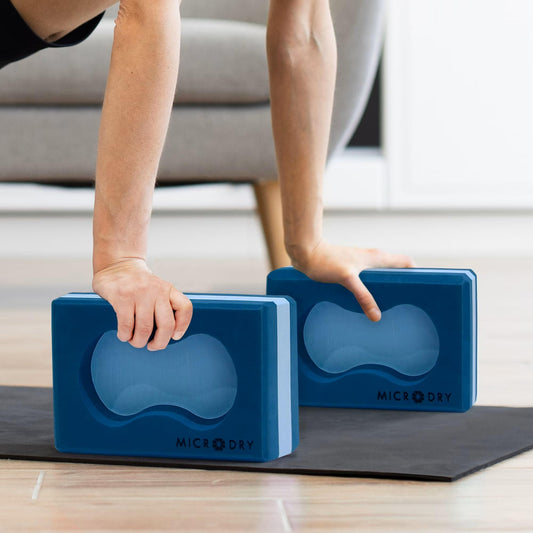 Sure Grip Yoga Blocks (Light Blue/Dark Blue)