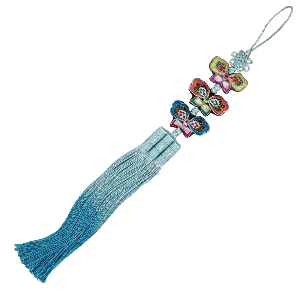 Three Tier Butterfly Norigae (Light Blue)