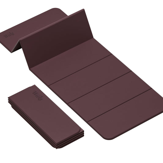 1 2 Inch 70"x24" Foldable TPE Yoga Mat (Wine Red)