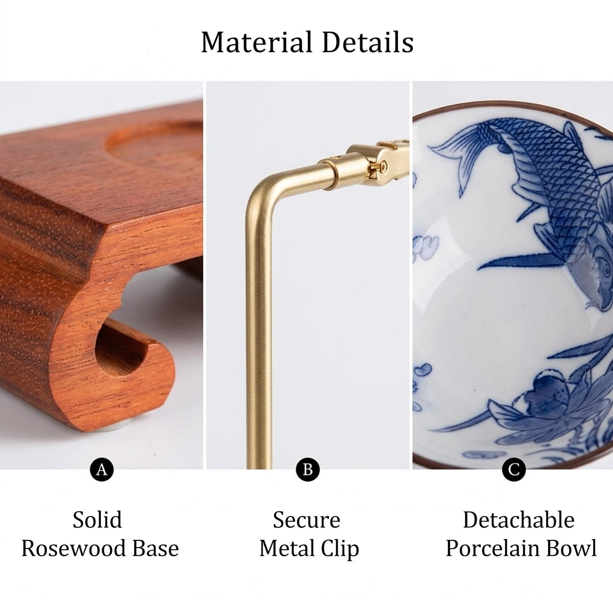 Upside Down Incense Holder Blue White Bowl (White)