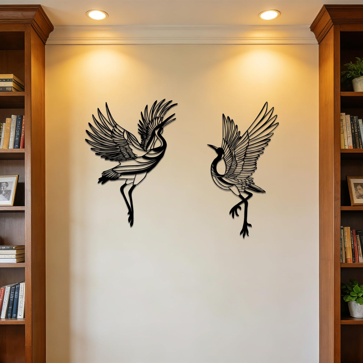 Large Standing Heron Metal Wall Art (Guardian Stance-L)
