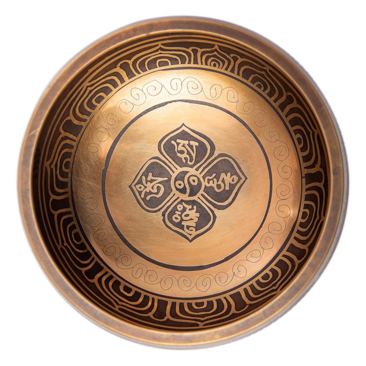 Tibetan Singing Bowl Set (Brown - Maroon / 4 Inches)