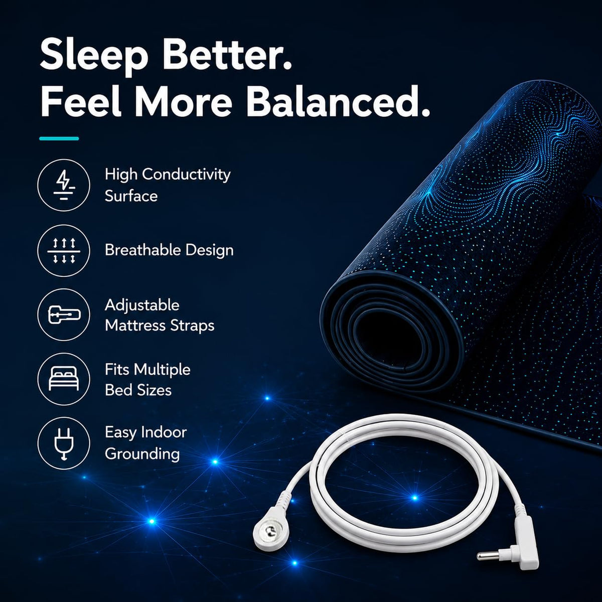 Grounding Mat for Bed with Anti (27*80 / Black)