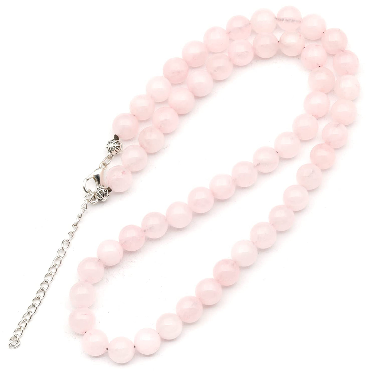 Natural Rose Quartz Beaded Choker Necklace (Rose Quartz / 34 Inches)
