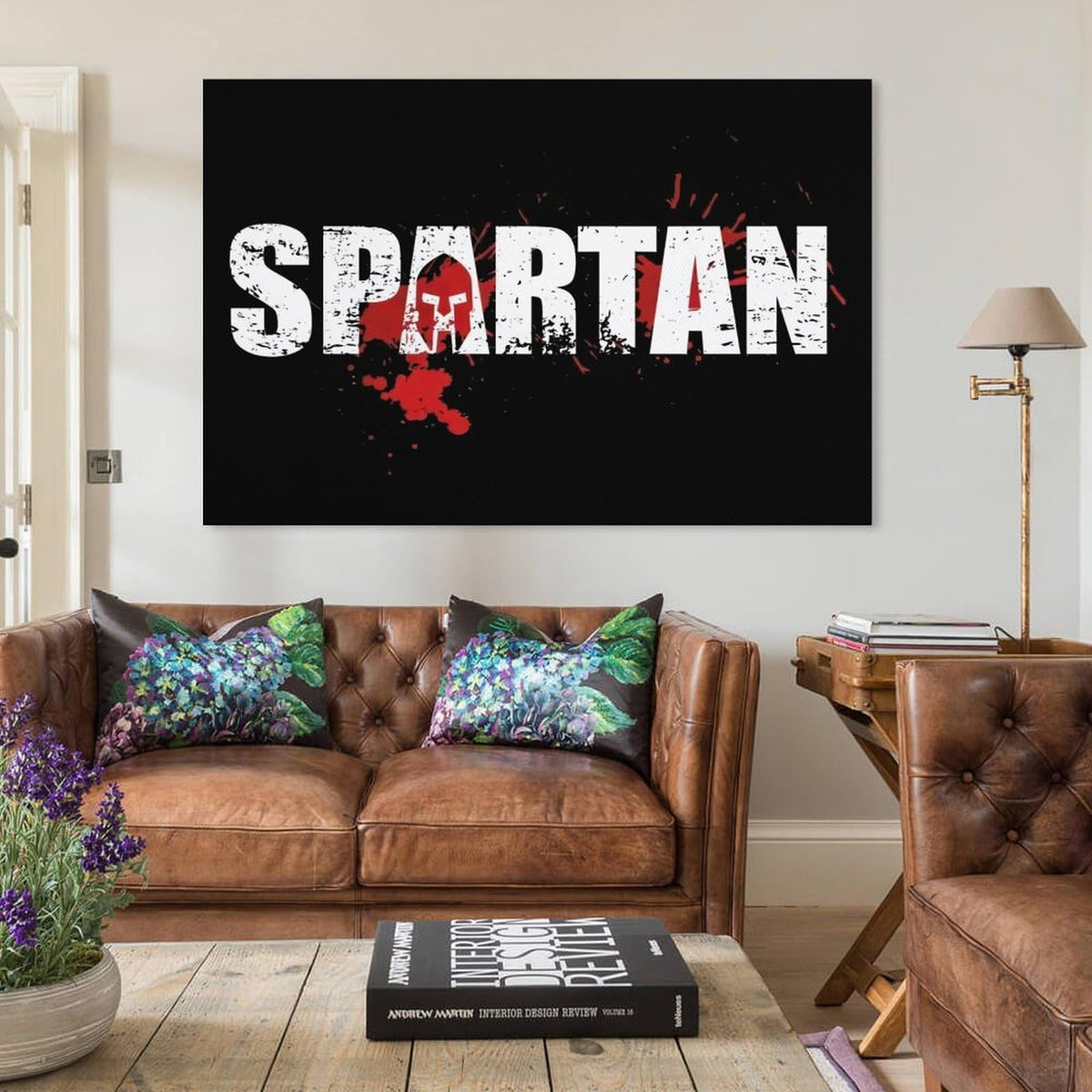 Spartan Beast Poster Canvas Printing Wall Art Prints Wall Decor Posters Black Distressed Typography Warrior Helmet Minimalist Industrial Decor for Living Room Bedroom Office Gym 12x18inch (style-2 / 12x18inch(30x45cm) Unframe)