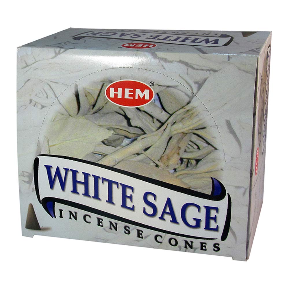 White Sage Incense Cones and Cone Incense Burner Bundle Insence Insense Hem Incense (White Sage Cone)