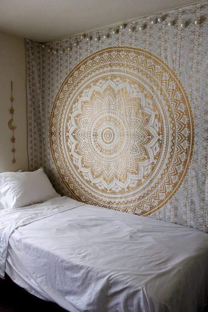 Ombre Wall Hanging Bohemian Tapestry (Gold / 60"L x 54"W)