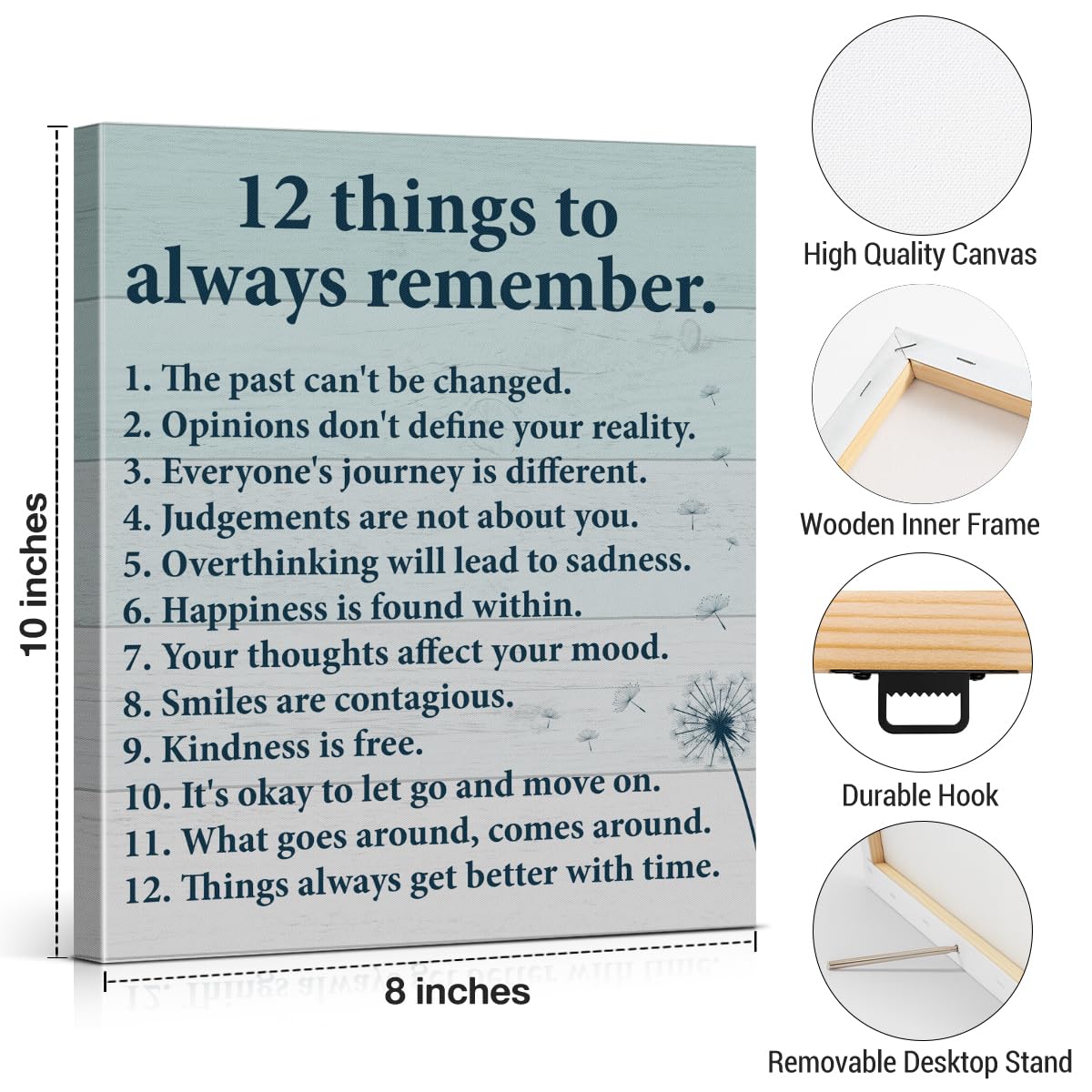 Inspirational Quote Wall Art 12 Things to Always Remember Poster Wall Decor (12 Things)