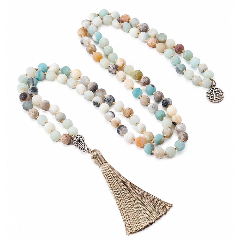 108 Mala Beads Semi (Natural Amazonite)