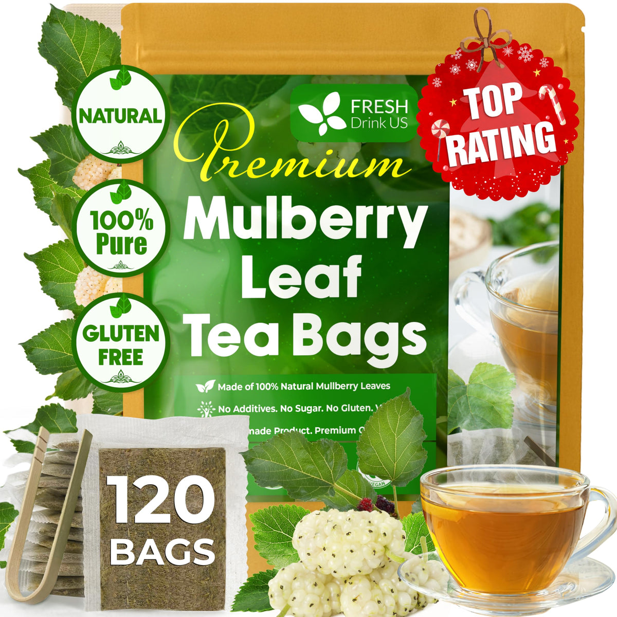 Premium Mulberry Leaf Tea (120 Tea Bags)