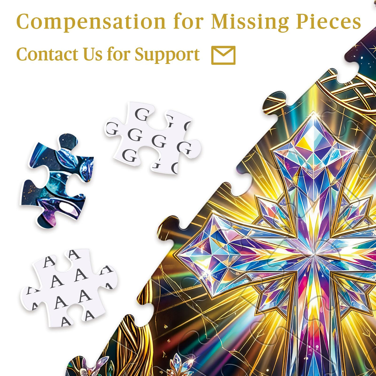 1000 Piece Jigsaw Round Puzzle for Adults (D-golden Cross)