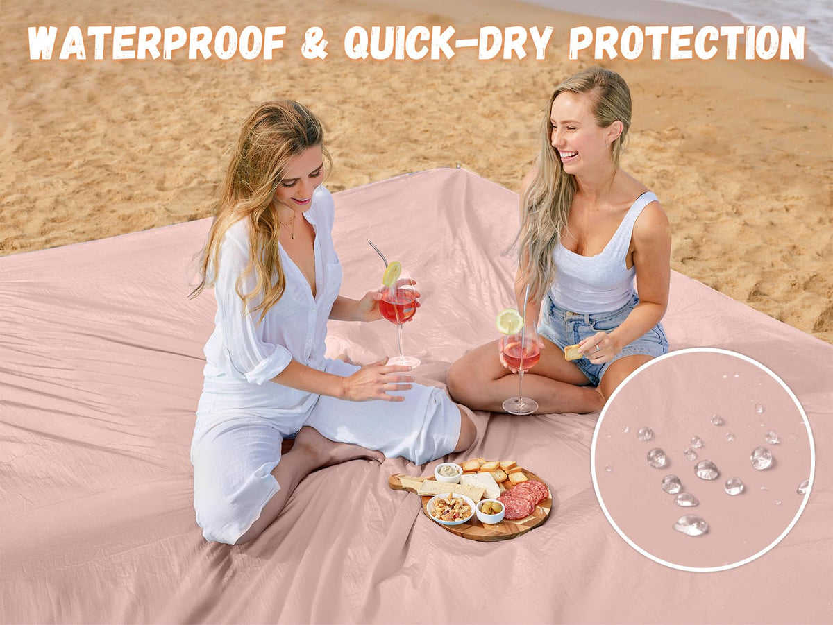 Beach Blanket Waterproof Sandproof (Pink / 79“×83”)