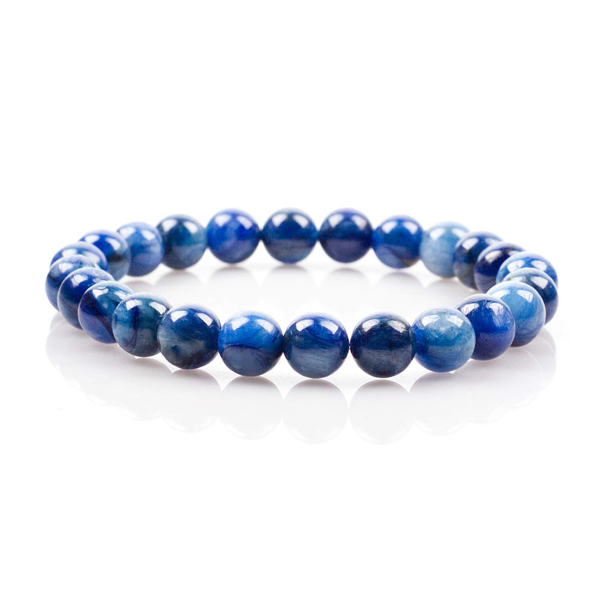 Kyanite Bracelet 8mm Beaded Bracelet (Kyanite / Large)