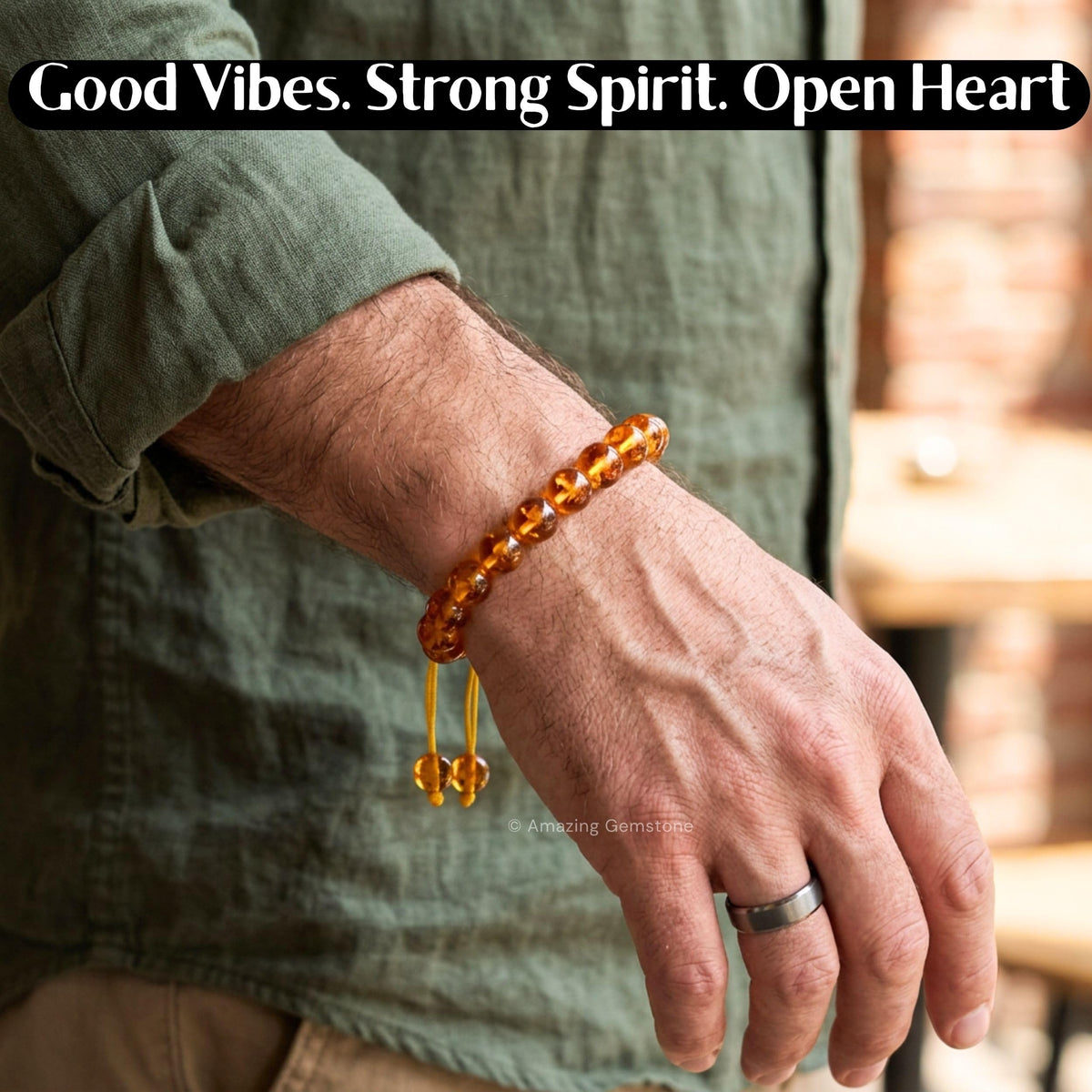 Amber Quartz Bracelet for Women Men's Gifts (Amber Quartz)