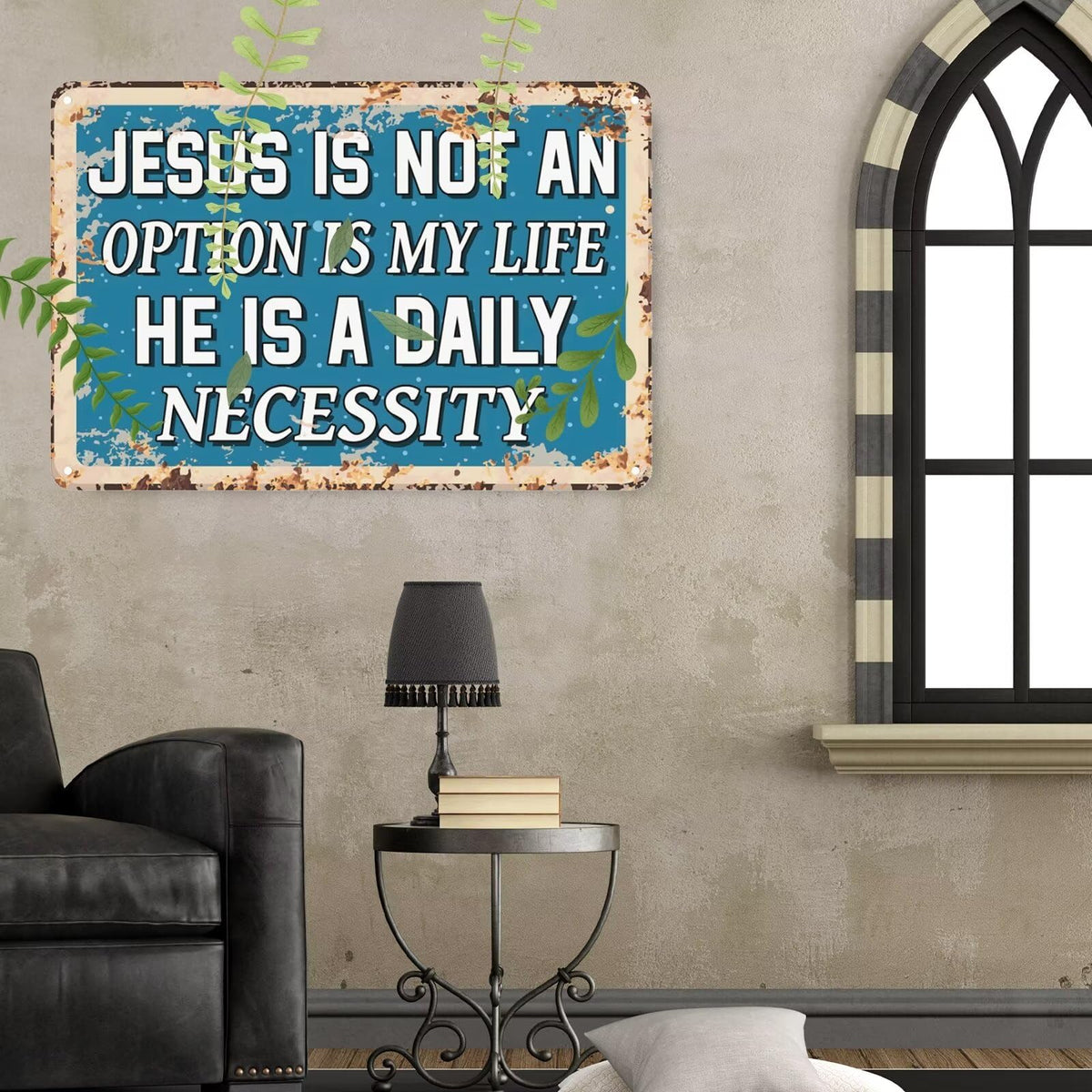 Christian Prayer Metal Tin Sign Jesus Wall Sign Jesus Is Necessary Wall Art Prayer Motivational Positive Quotes Gifts Wall Sign for Church Home Bedroom Decor Gifts 12x16 Inch (Jesus Is Necessary / 12x16 Inch)
