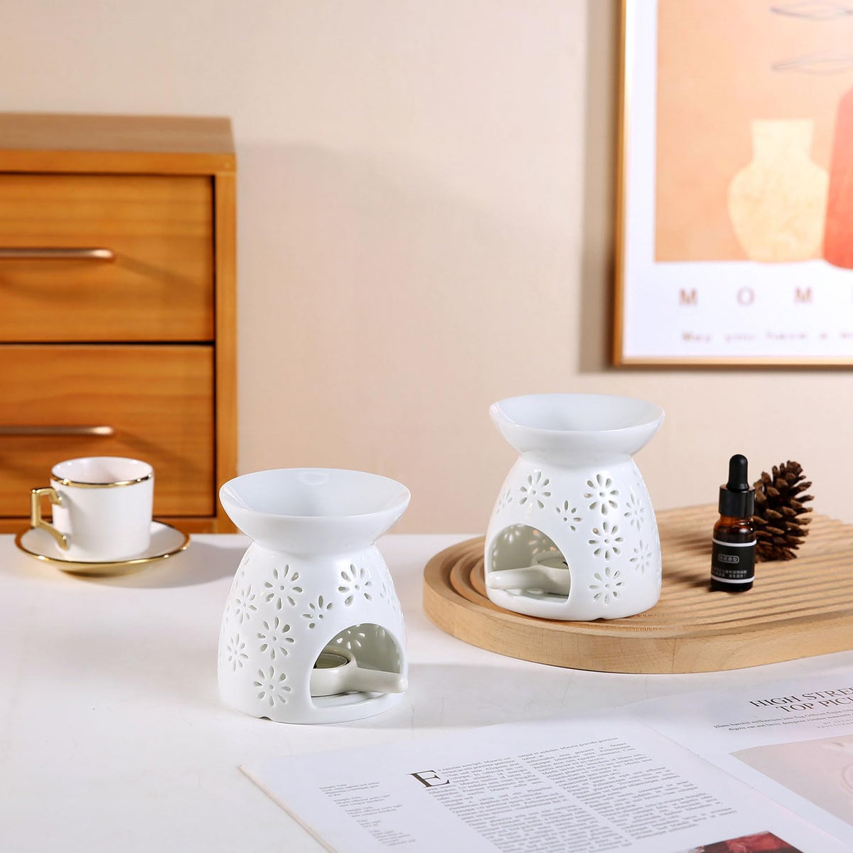 Ceramic Tea Light Candle Holder Set of 2 (Tea Light Candle Holder X 2)