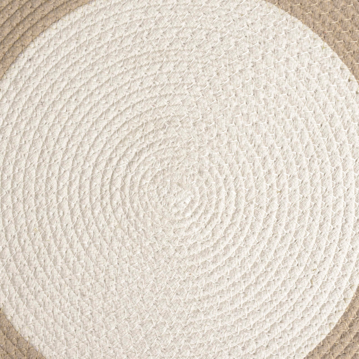 Placemats Round Cotton Dining Table Mats 13" (Off White & Beige / 13" (Set of 6))