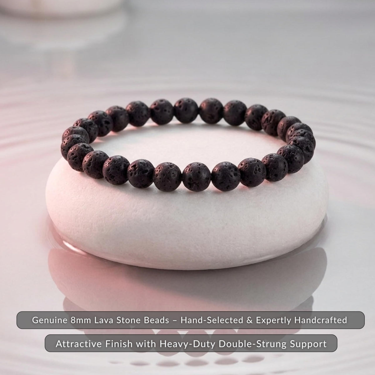Lava Bracelet 8mm Beaded Bracelet (Lava / Small)