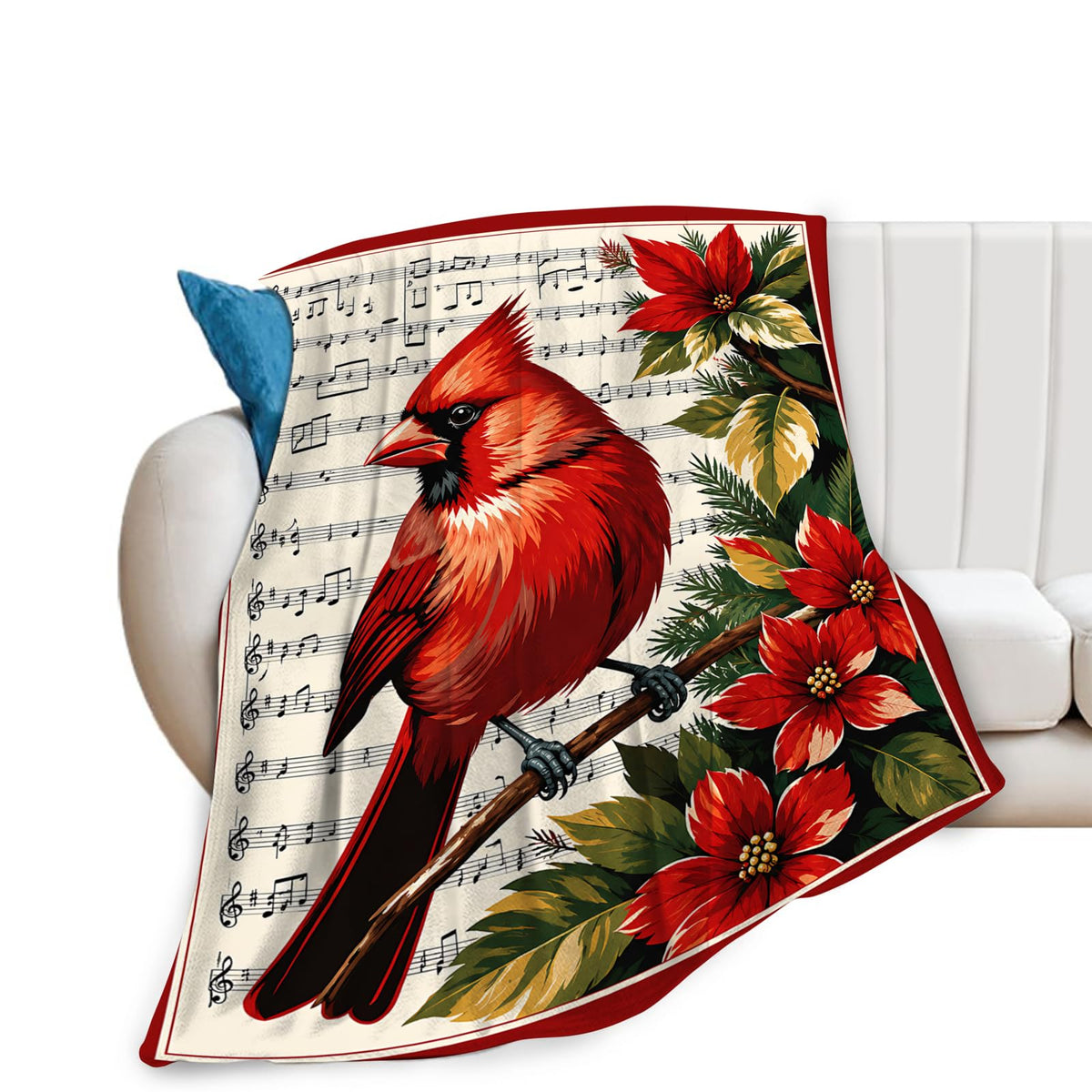 Christmas Cardinal Blanket Bird Lover Gifts Throw Blanket 40"X50" (40"x50" / Cardinal01)