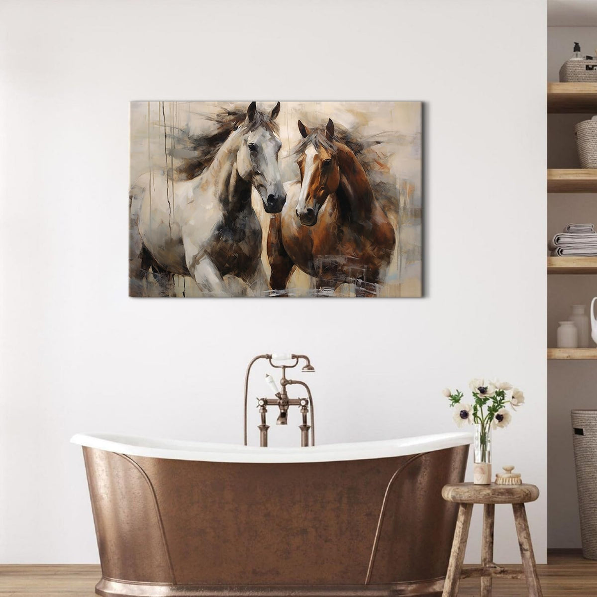 Vintage Horse Wall Art Western Horses Canvas Paintings Bedroom Decor Running Horse Prints Pictures Equestrian Aesthetic Poster Rustic Country Animals Artwork for Living Room Bedroom Home Decorations 24x36" (36"L x 24"W / Horse)